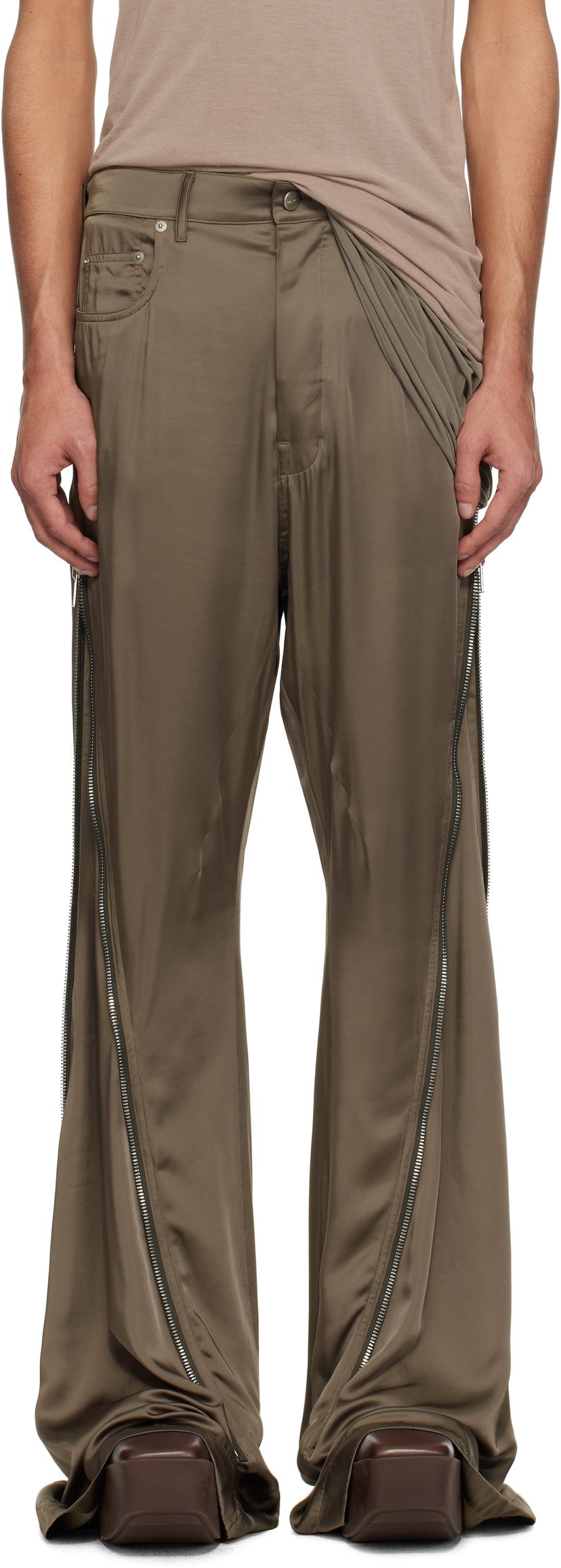 Hlače Rick Owens Rick Owens Hollywood Bolan Banana Trousers Zelena | RR01E5343 SCH