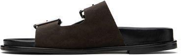 Nega čevljev Aeyde Aeyde Meena Suede Double Buckle Slides Rjava | A11-FS-FOXR08FL174-SS25-953-022, 2