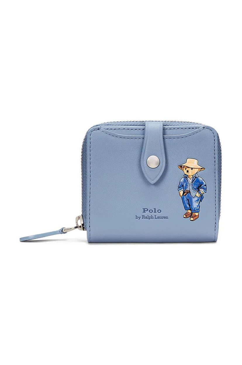 Denarnica Polo by Ralph Lauren Bear Print Leather Wallet Modra | 427960635