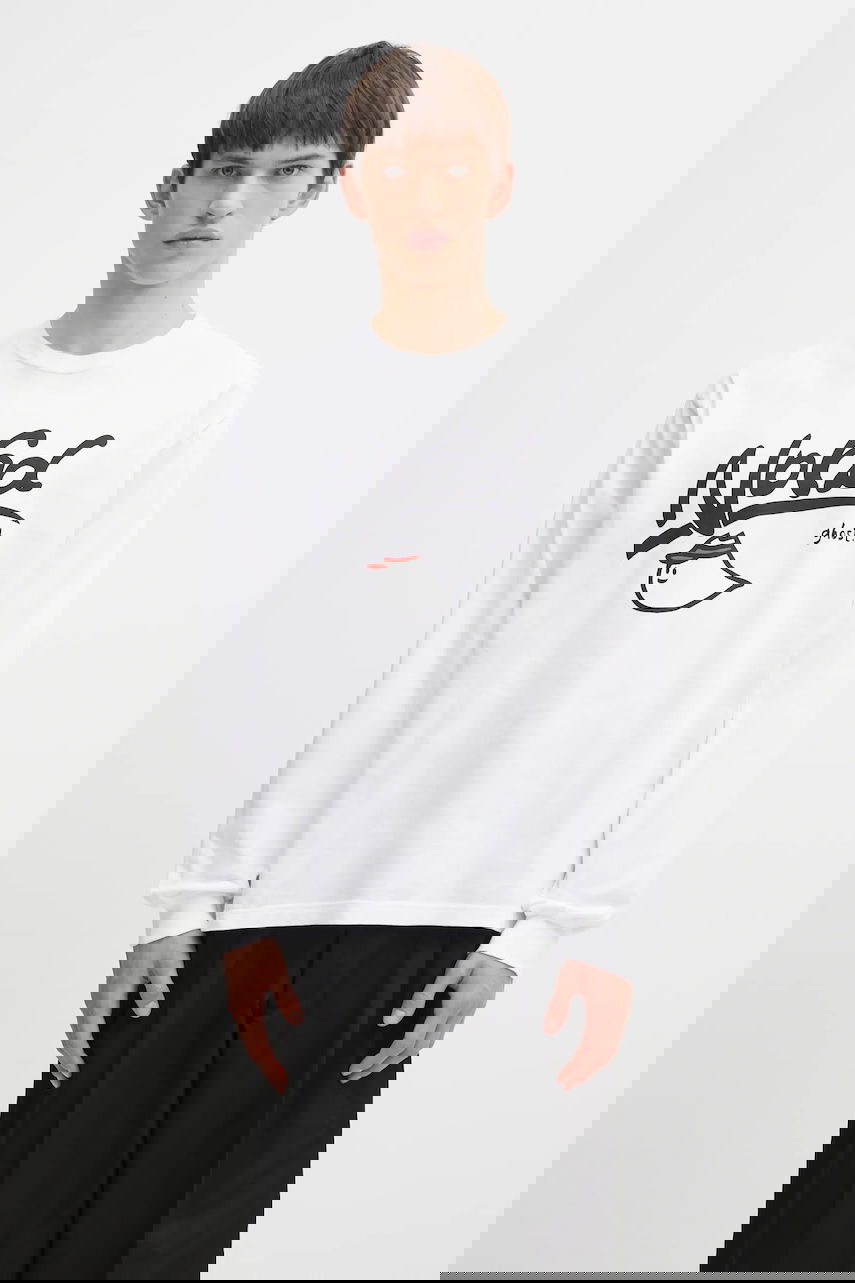 Majica Neighborhood NH . TEE LS-9 Long-Sleeve T-Shirt with 'Noha Ghost' Print Bela | 252PCNH.LT09, 0