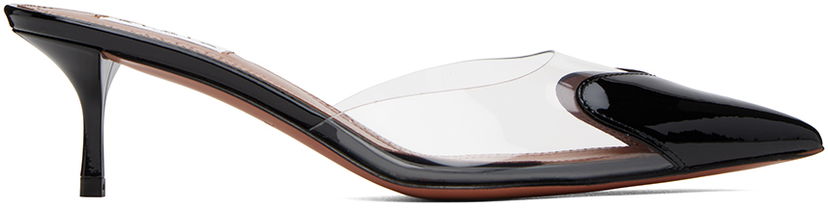 Superge in čevlji Alaïa Heart Patent Leather and PVC Mules Črna | AA3M080CK150