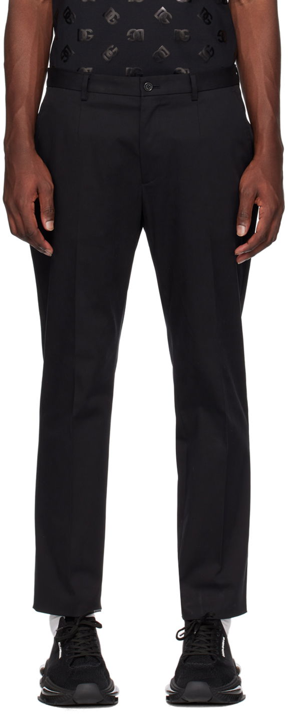 Hlače Dolce & Gabbana Black Tailored Trousers Črna | GVB6ETFUFMJ