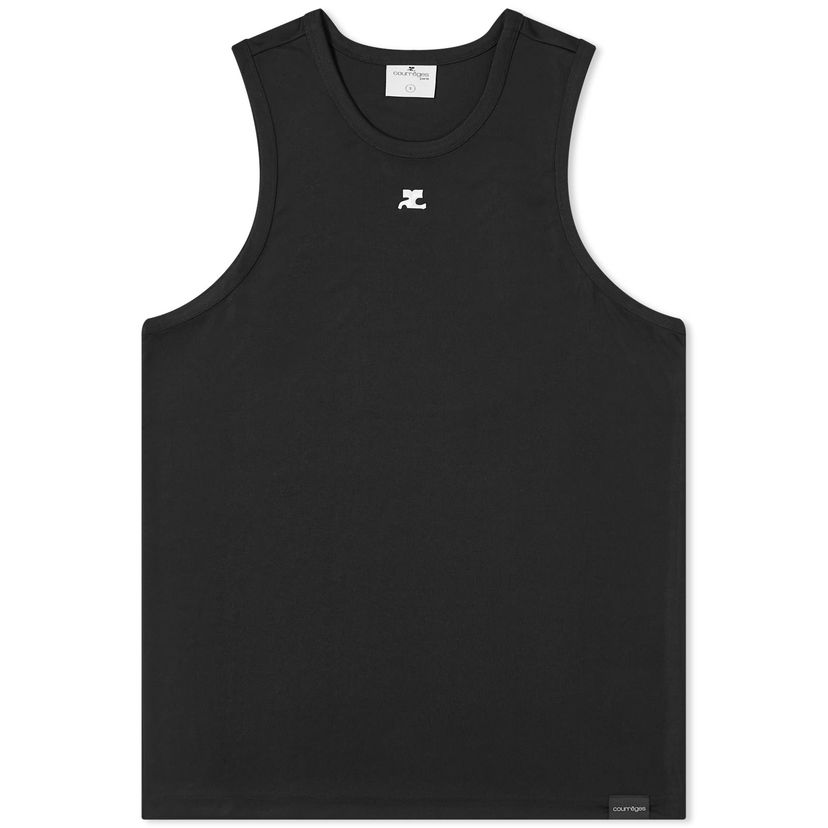 Majica brez rokavov Courrèges Sports Light Lycra Tank Top Black Size Large Črna | 124JDE069JS0045-9999