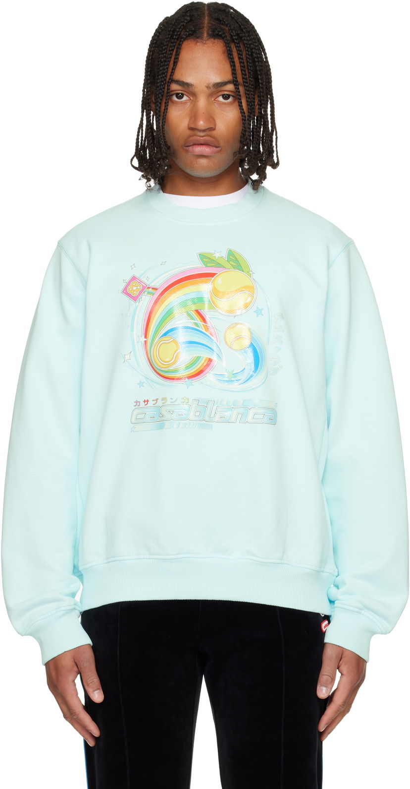Pulover Casablanca Casablanca Manga Tennis Ball Sweatshirt Turkizna | M-AW25-JTP-293-01