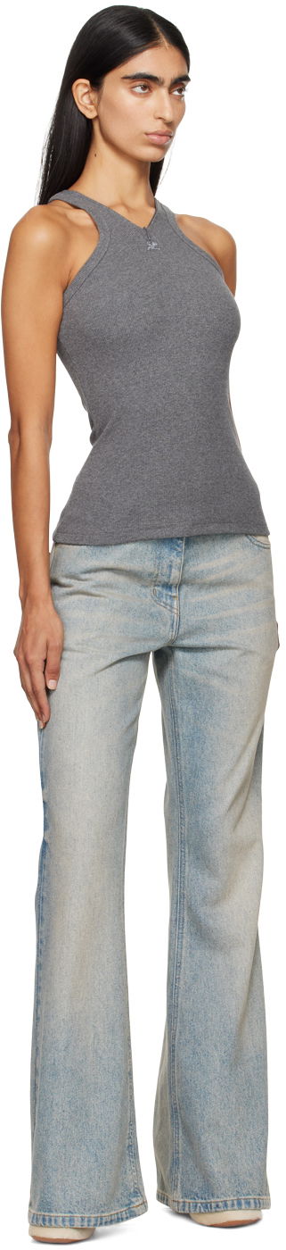 Majica brez rokavov Courrèges Criss Cross 90s Style Tank Top Siva | 324JDE079JS0165, 3