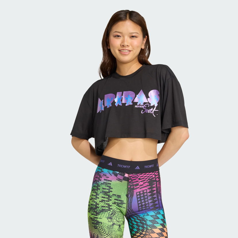 Majica adidas Performance adidas x Jeremy Scott Cropped T-Shirt Črna | JL7613