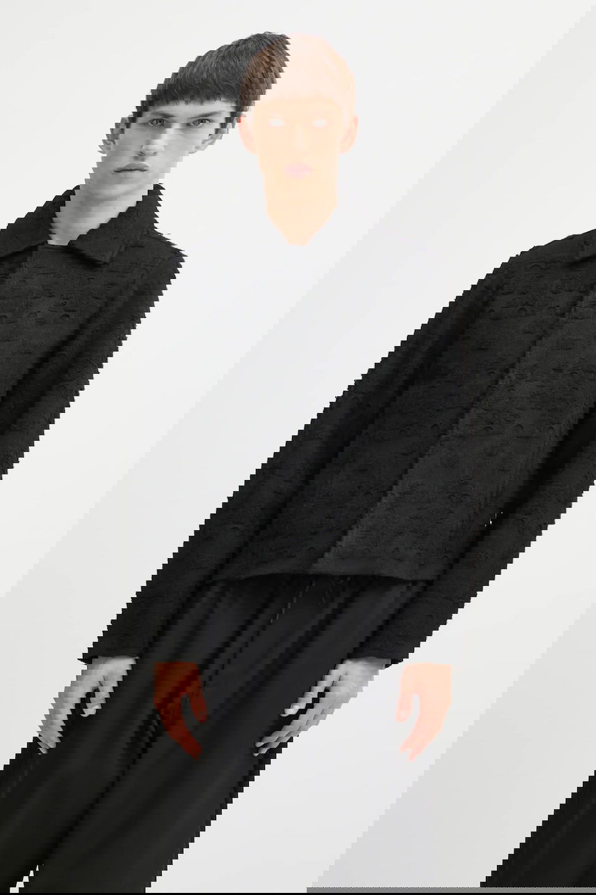 Jakna ADER ERROR Textured Knit Collared Jacket Črna | BO01FWKT0706BK, 0