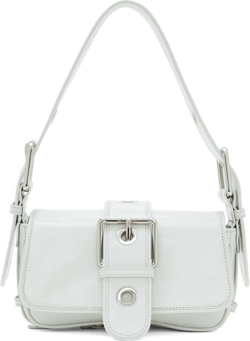 Torba za čez ramo BY FAR BY FAR Eloise Creased Leather Shoulder Bag Bela | MWBSB015CL034WH025PL