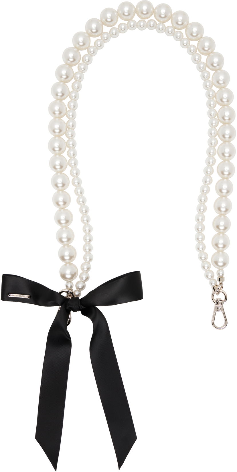 Obeski za ključe Simone Rocha Simone Rocha Pearl Bow Bag Strap Bela | STRAP2R 0904
