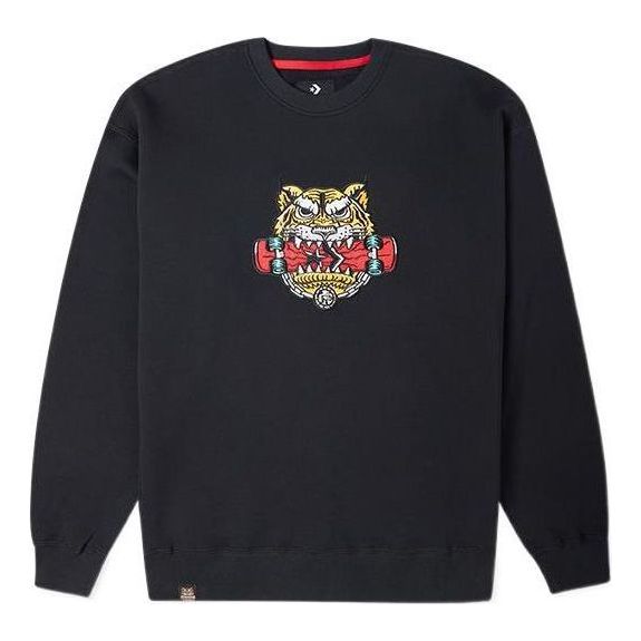 Pulover Converse Tiger Pattern Sweatshirt Črna | 10024319-A02