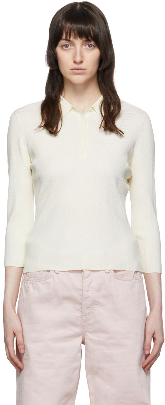 Polo majica rag & bone Pacey Knit Polo Bela | WAS22P049WB49