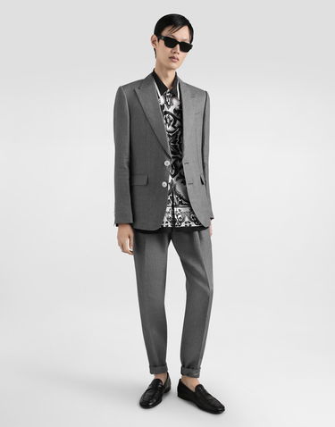 Hlače Dolce & Gabbana Dolce & Gabbana Washed Linen Canvas Jogging Trousers Siva | GP12QZFU4MFN0701, 1