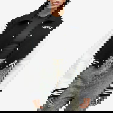 Bomber jakna Off-White Off-White WO Simple Cropped Varsity Jacket, Size Small Črna | OWEK00DS25FAB0011001, 2