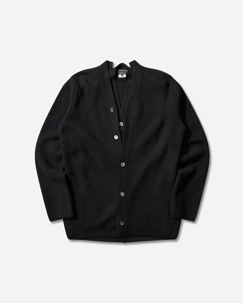 Pleteni pulover Comme des Garçons Double Layered Wool Cardigan Črna | PP-N007-W25 1