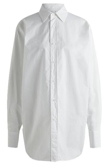 Srajce BOSS Regular-Fit Cotton Blouse Bela | 50521545