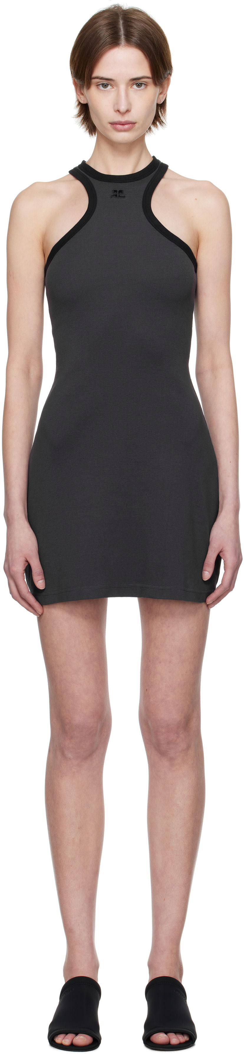 Obleke Courrèges Courrèges Scuba Mini Dress Siva | 125JRO577JS0203