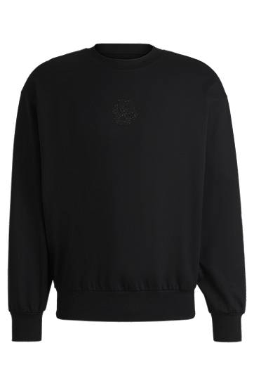 Pulover BOSS Relaxed Fit Sweatshirt with Double B Monogram Črna | 50527667