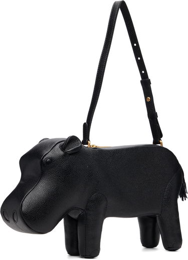 Torbica Thom Browne Thom Browne Pebble Grain Hippo Baguette Bag Črna | UAG226A-00198, 2
