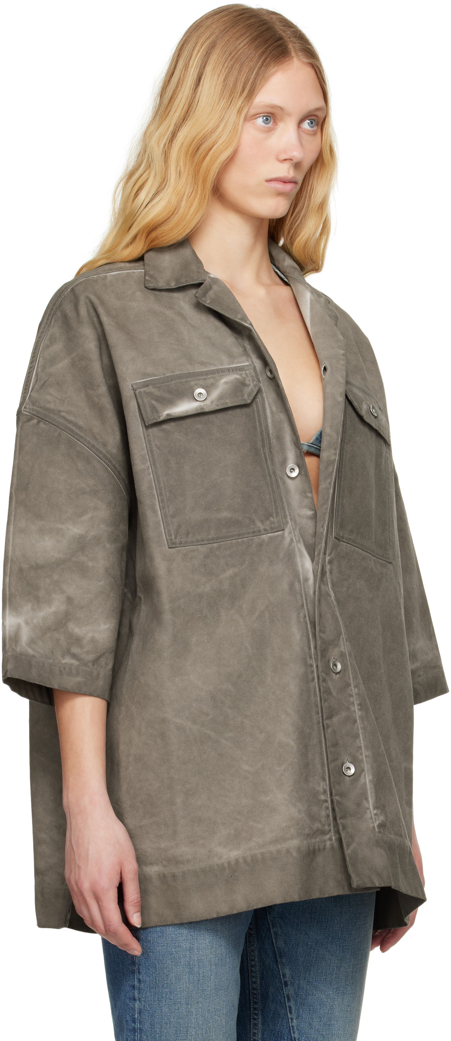 Srajce Rick Owens Rick Owens DRKSHDW Hollywood Magnum Tommy Shirt Siva | DS01E3206 CVS, 1