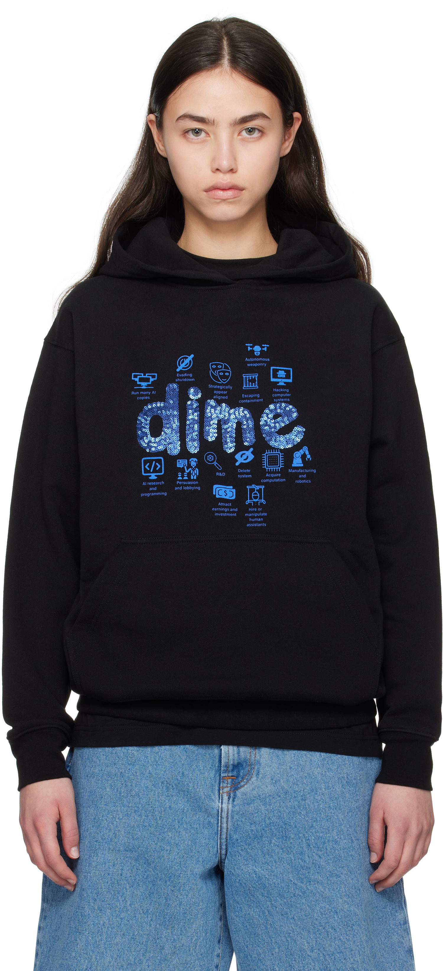 Pulover Dime AGI Hoodie Črna | DIME2SP2541BLK, 0