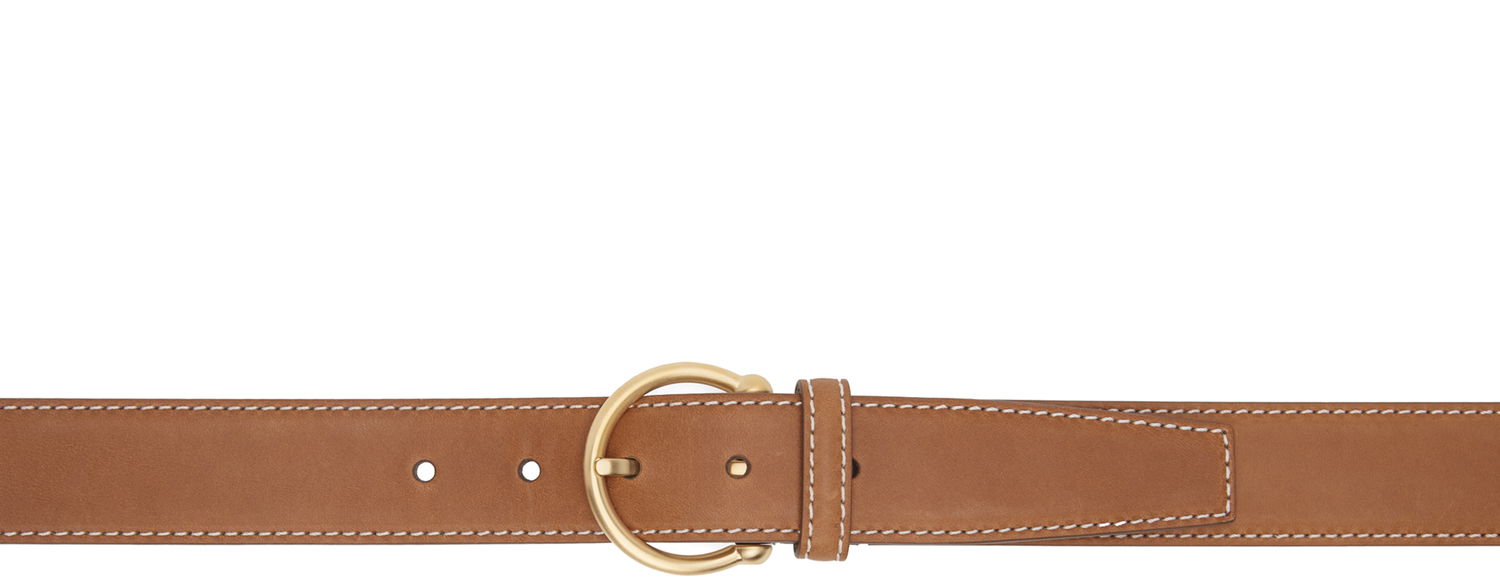 Pasovi Thom Browne Thom Browne Pebble Grain Leather Belt with Round Buckle Rjava | MCX067A-L0044, 0