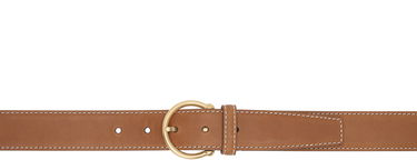 Pasovi Thom Browne Thom Browne Pebble Grain Leather Belt with Round Buckle Rjava | MCX067A-L0044, 0