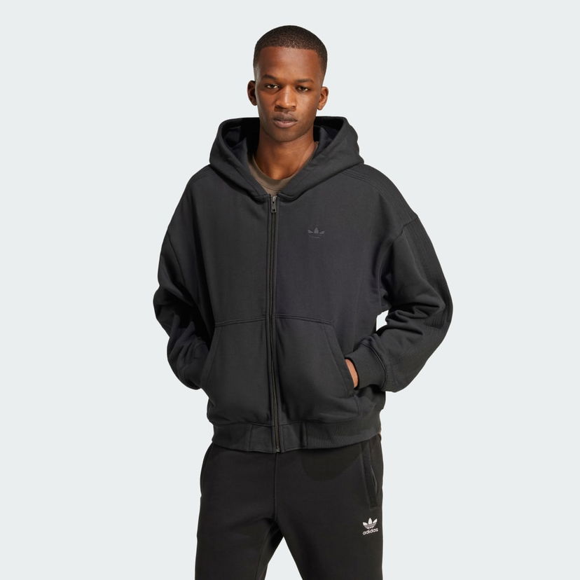 Pulover adidas Performance Essentials Full-Zip Fleece Hoodie Črna | JC9579