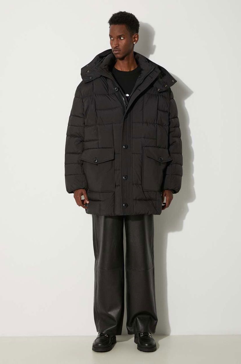 Parka KENZO Weave Mid-Length Winter Parka Črna | FE65OU3129NL.99