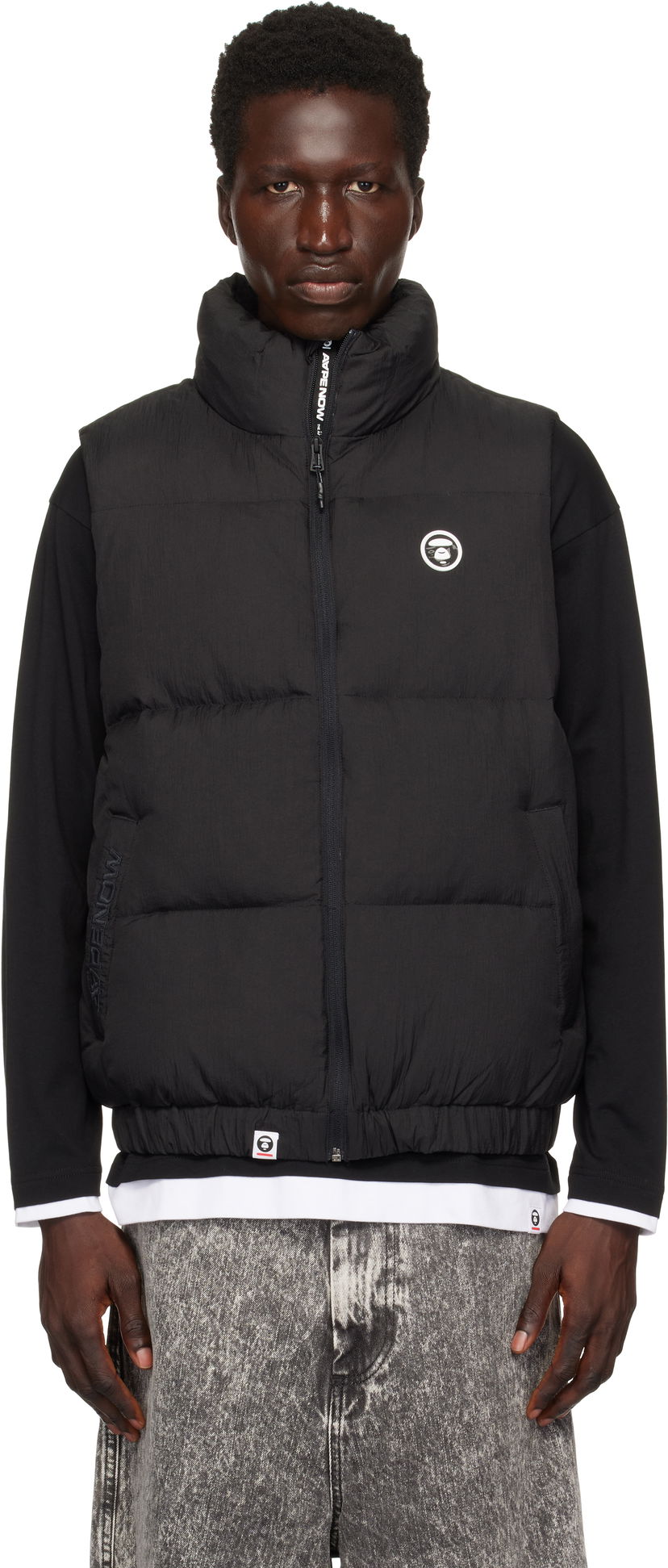 Telovnik AAPE by A Bathing Ape AAPE by A Bathing Ape 'AAPE Now' Down Vest Črna | AAPDNM7653XXNBKX