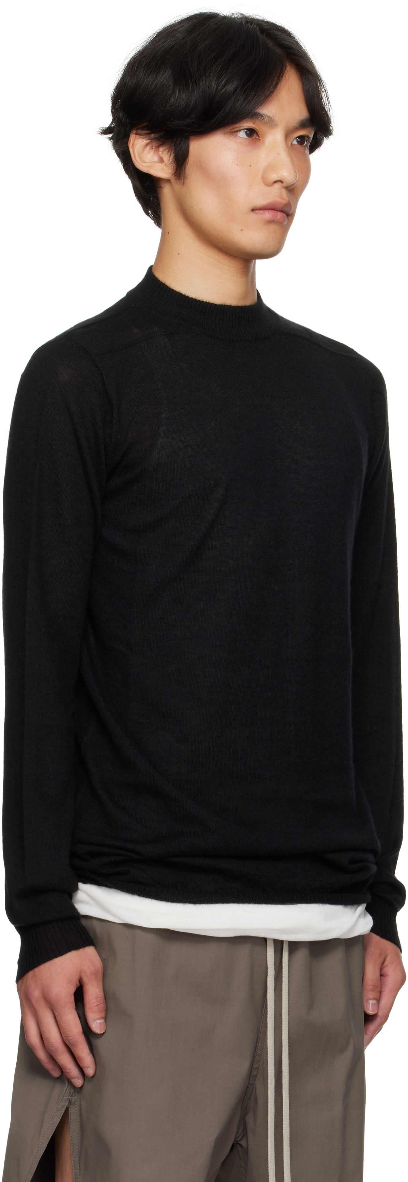 Pleteni pulover Rick Owens Rick Owens Concordians Level Lupetto Sweater Črna | RU02E1625 WS, 1