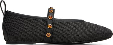 Obleke rag & bone rag & bone Spire Straw Mary Jane Ballerina Flats Črna | WFF25PF1003ST3, 0