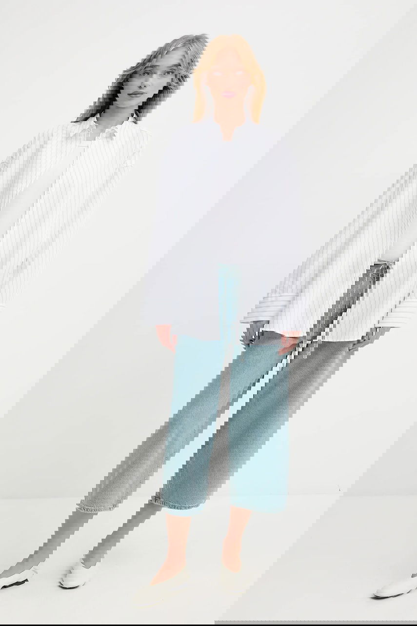 Kavbojke Samsoe Samsoe Samsoe Samsoe SAHARPER High Waist Wide Leg Cropped Jeans Modra | F25200011, 1