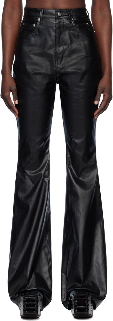 Kavbojke Rick Owens Rick Owens Hollywood Bolan Bootcut Coated Jeans Črna | RP01E7329 SCT, 0