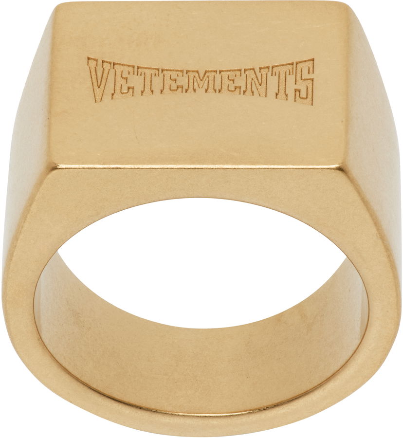 Prstan VETEMENTS Boxing Logo Signet Ring Rumena | UH76RI160G