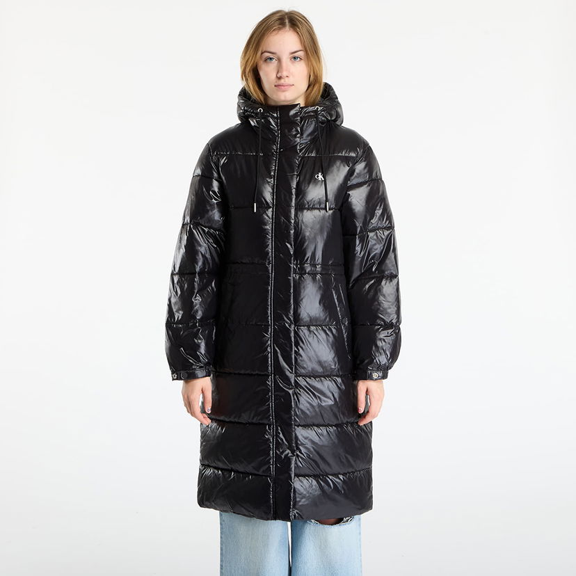 Puhovka CALVIN KLEIN Shine Long Puffer Coat Črna | LV047D506G UB1