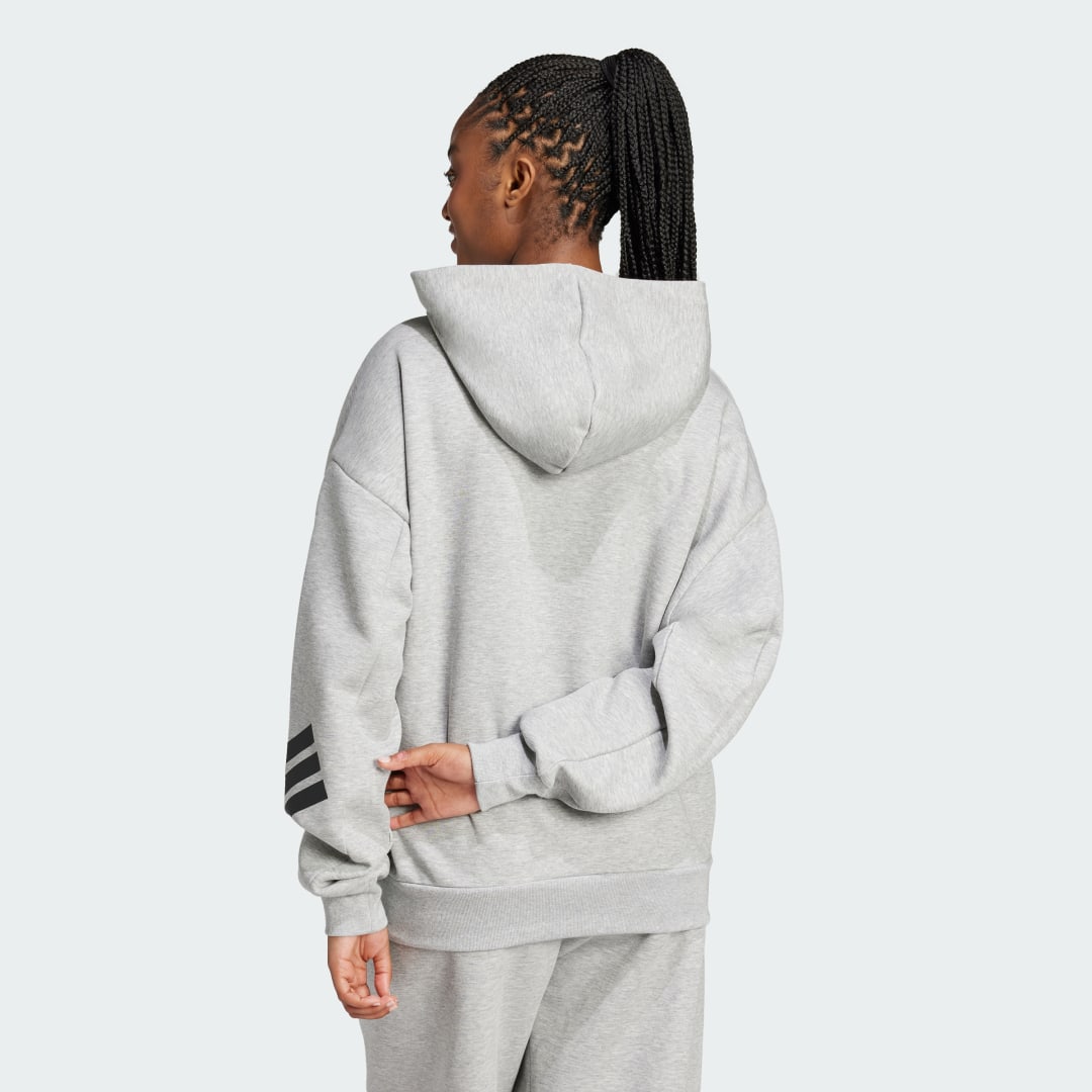 Pulover adidas Performance 3-Stripes Hoodie with Drawstring Siva | JE0181, 1