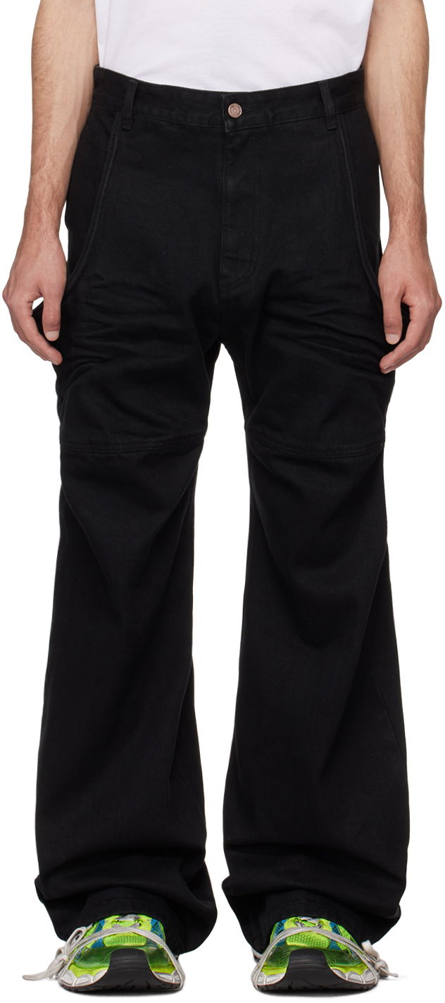 Cargo hlače We11done Wire Relaxed-Fit Jeans Črna | WD-DP0-24-339-M-BK