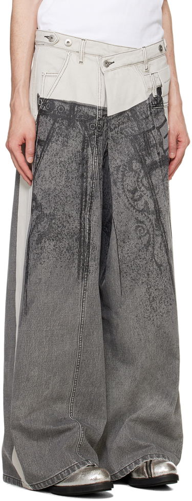 Kavbojke Feng Chen Wang Feng Chen Wang Paneled Jeans Siva | FUF18TR07, 1