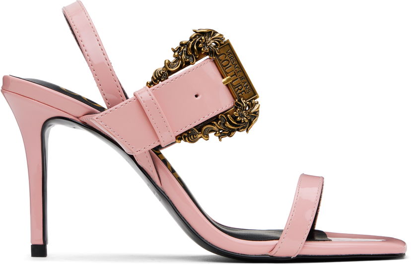 Superge in čevlji Versace Versace Jeans Couture Baroque Buckle Emily Heeled Sandals Roza | E78VA3S71_EZS190