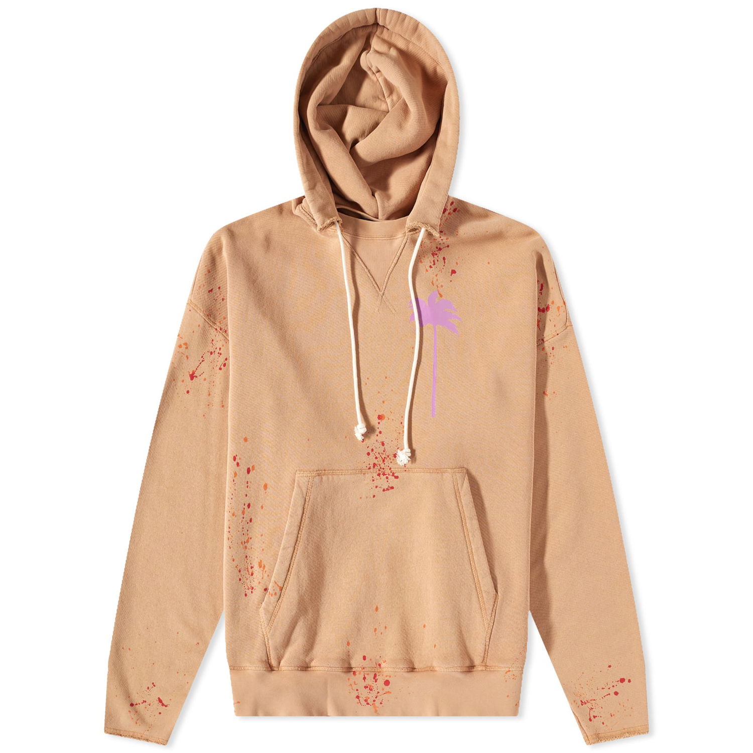 Pulover Palm Angels Painted Popover Hoodie Oranžna | PMBB104S23FLE0016235, 0