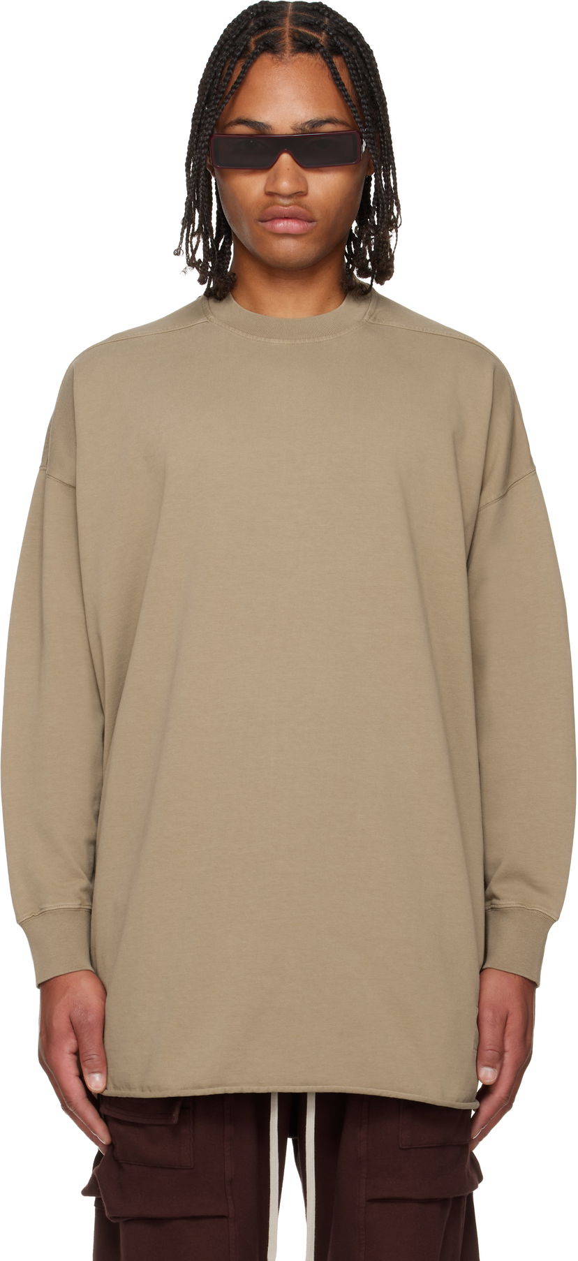Pulover Rick Owens DRKSHDW Concordians Tommy LS Sweatshirt Bež | DU02E7292 RIGP