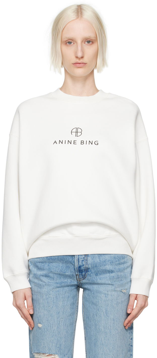 Pleteni pulover Anine Bing ANINE BING Jaci Sweatshirt Bela | A-08-10077-IVY1, 0