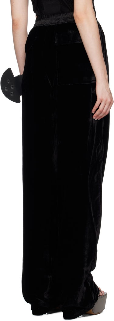 Hlače Rick Owens Rick Owens Dietrich Drawstring Velvet Trousers Črna | RP02E4325 V, 2