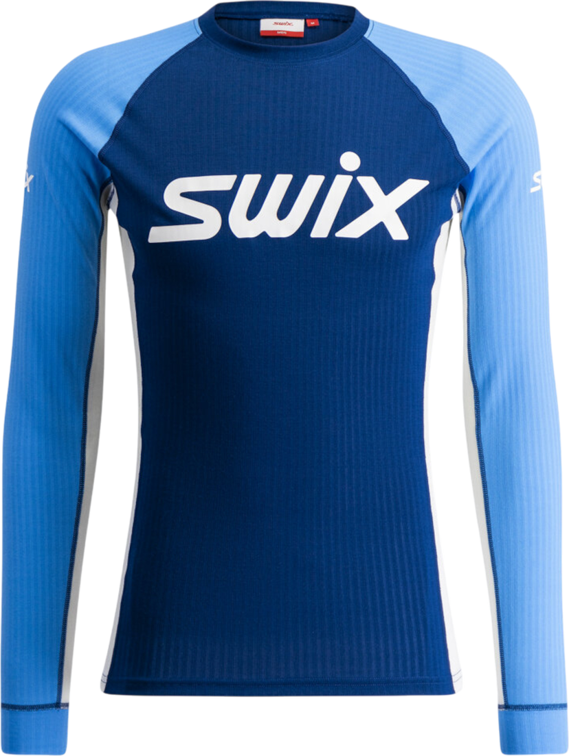 Majica SWIX Long-Sleeve Ribbed Crew Neck Shirt RaceX Classic Modra | 10115-23-72105