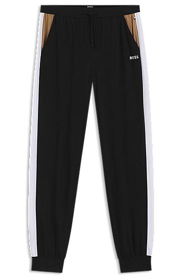 Trenirka BOSS Cotton-blend lounge joggers with contrast panels Večbarvna | 50550492