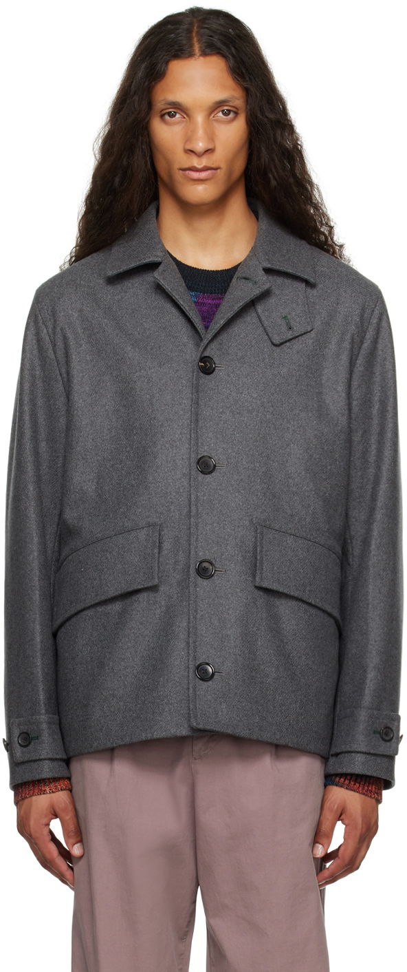 Jakna Paul Smith PS Paul Smith Flap Pocket Jacket Siva | M2R-490Y-L21059-72