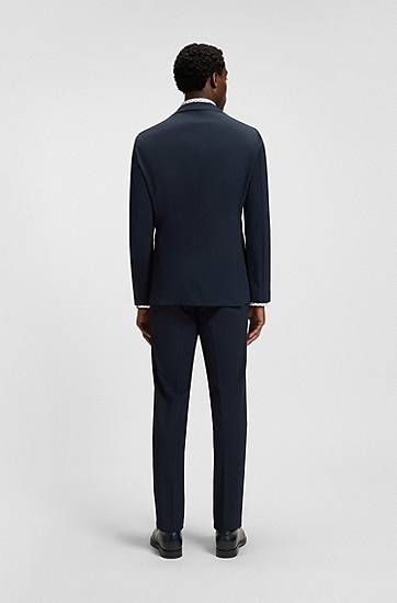 Jakna BOSS Slim-Fit Packable Water-Repellent Stretch Blazer Mornarica | 50543480, 1