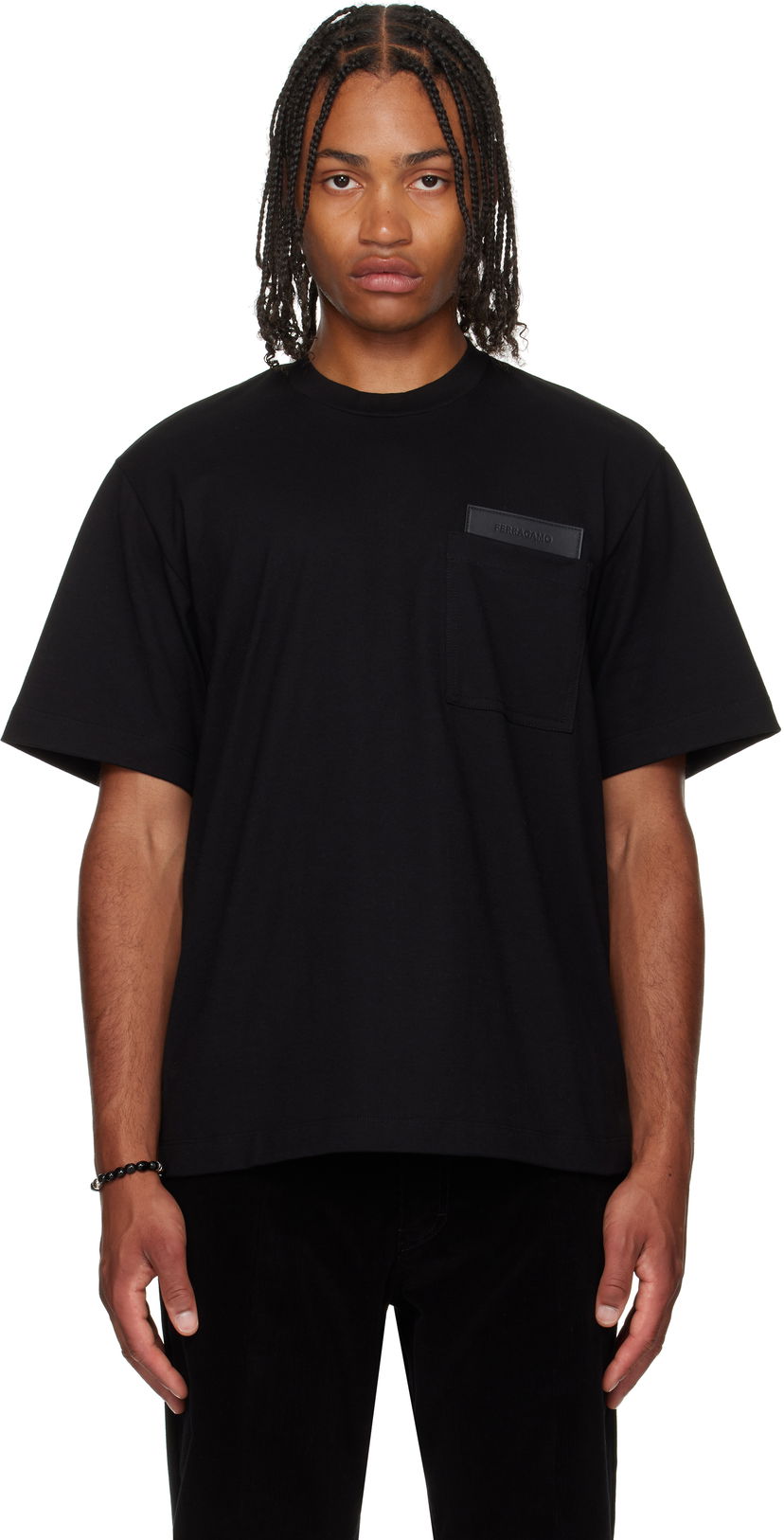 Majica FERRAGAMO Ferragamo Pocket T-Shirt Črna | 786361
