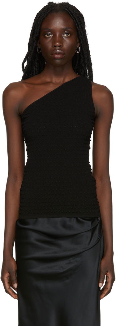 Majica brez rokavov Helmut Lang One Shoulder Textured Tank Top Črna | M04HW709, 0