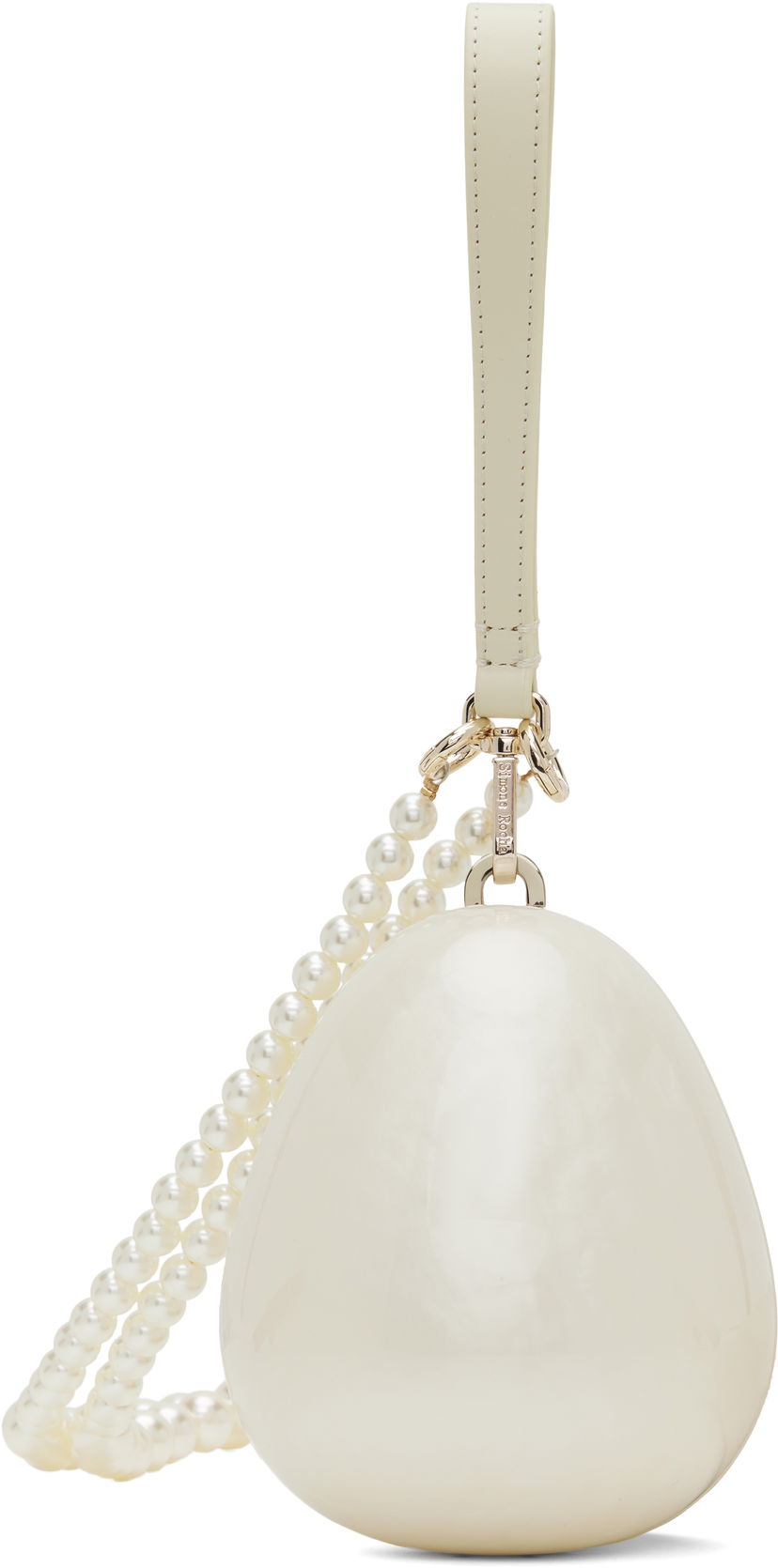 Torbica Simone Rocha Simone Rocha Micro Pearl Egg Shaped Bag Bela | BAG110B 0773